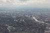 Abflug von Glasgow, Blick auf das Stadtzentrum, SSE Hydro Arena, River Clyde